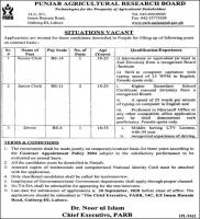 Jobs In Punjab Agriculture Research Board