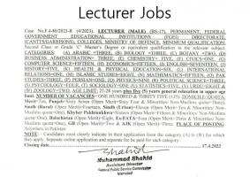 LECTURER JOBS IN MINISTRY OF DEFENCE JOBS 2023