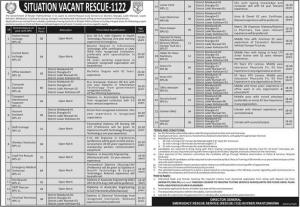 Rescue 1122 Jobs 2020 KPK - PTS Application Form - Apply Online