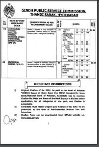 SINDH PUBLIC SERVICE COMMISSION JOB ADVERTISEMENT NO. 01/2023