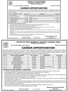 District Council Dadu Jobs 2020